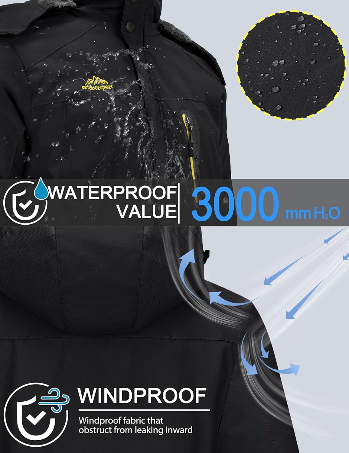 Thumbnail 1 de TACVASEN Men's Winter Ski Jacket waterproof 1️⃣