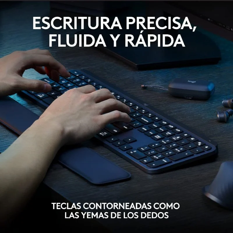 Thumbnail 1 de Logitech MX Keys S Combo (teclado y ratón inalámbricos Bluetooth) con reposamuñecas grafito