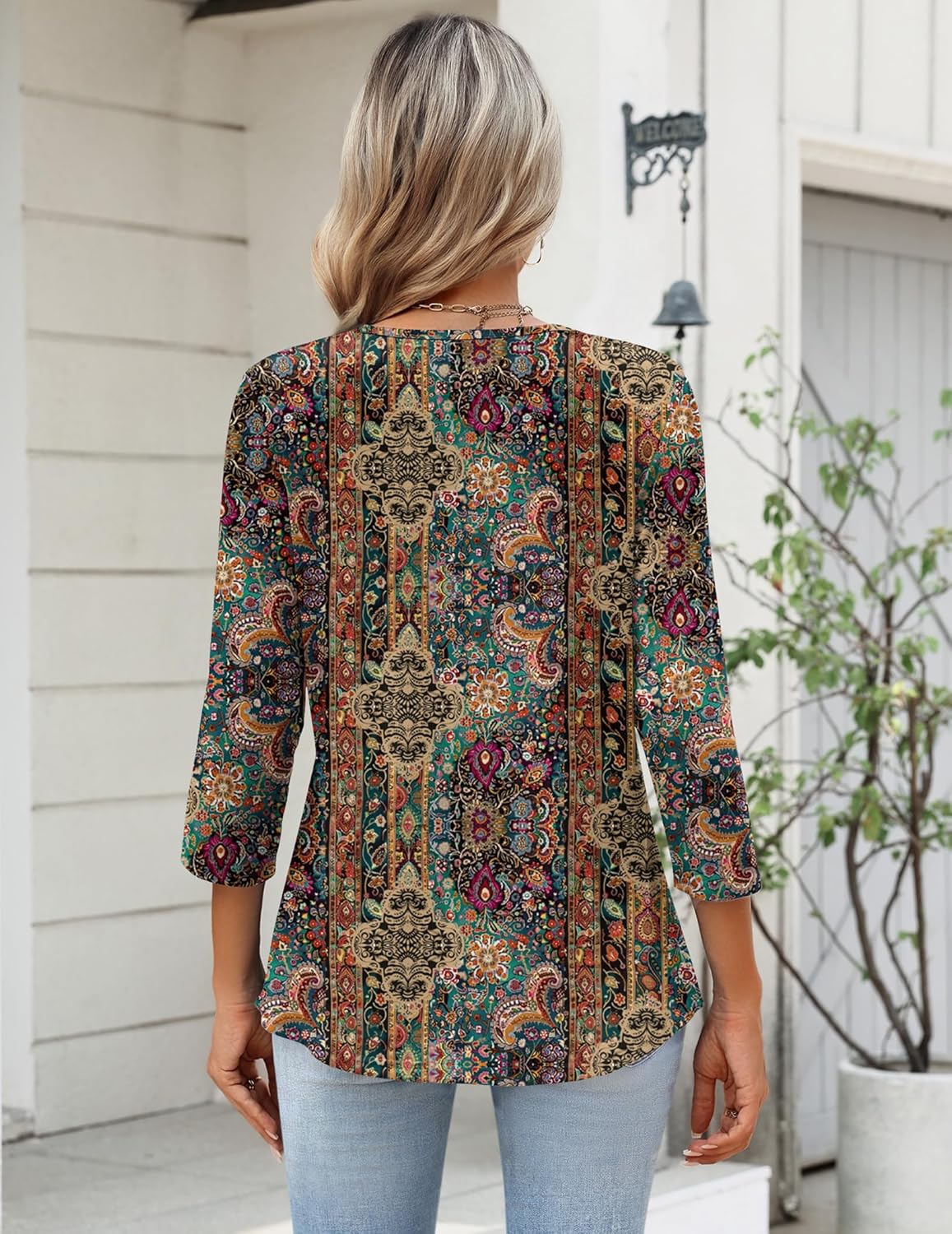Thumbnail 3 de Zeagoo 3/4 Sleeve V-Neck Top S-3XL