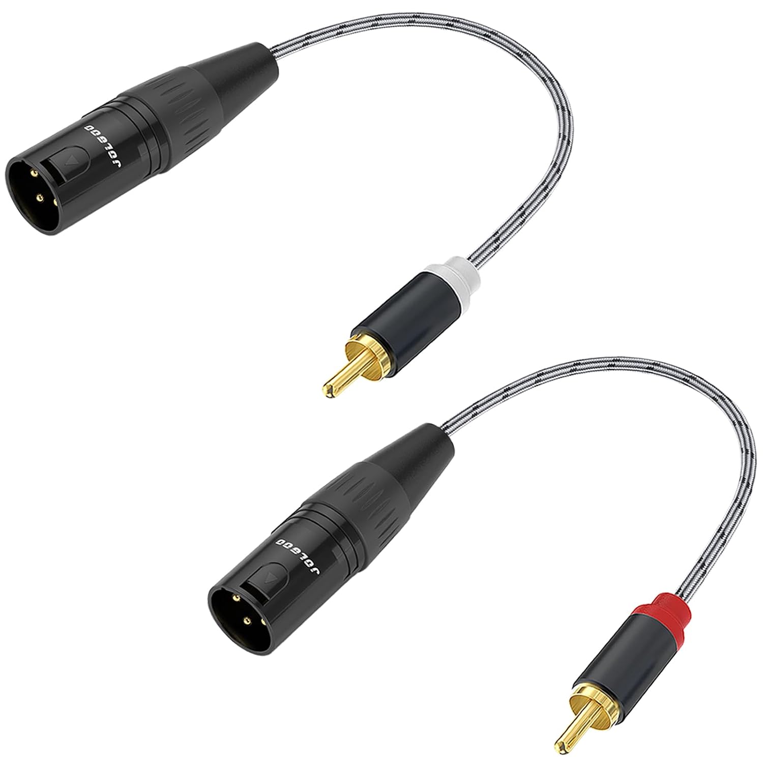 Detalle de JOLGOO RCA-M_XLR-M_30_2P XLR-to-RCA Cable, 2-Pack, 1 ft, 20 AWG