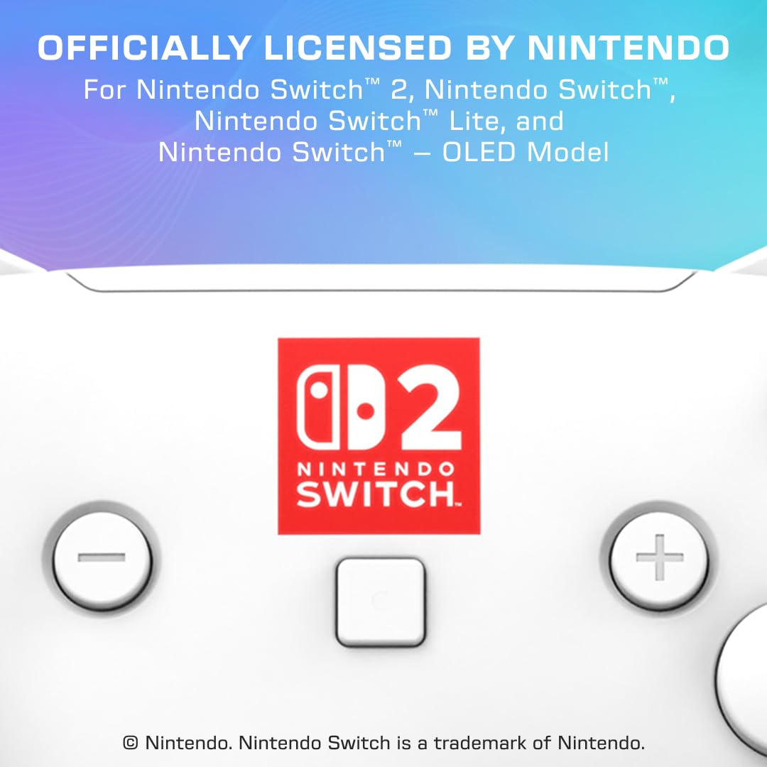 Detalle 2 de Turtle Beach Afterglow Wave Kabelloser Gaming-Controller (weiß) offiziell lizenziert für Nintendo Switch 2