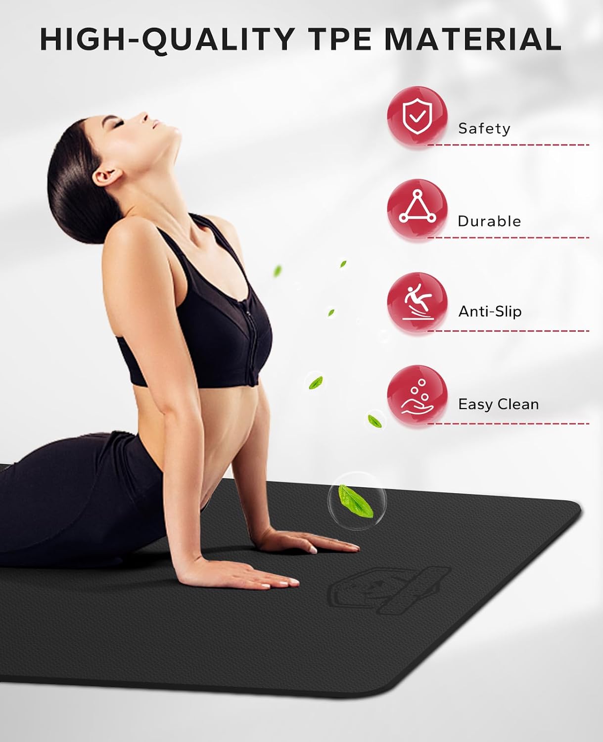 Thumbnail 4 de HAPBEAR Extra Large Yoga Mat, 72 x 48 in, 6 mm TPE, Double-Sided Grip
