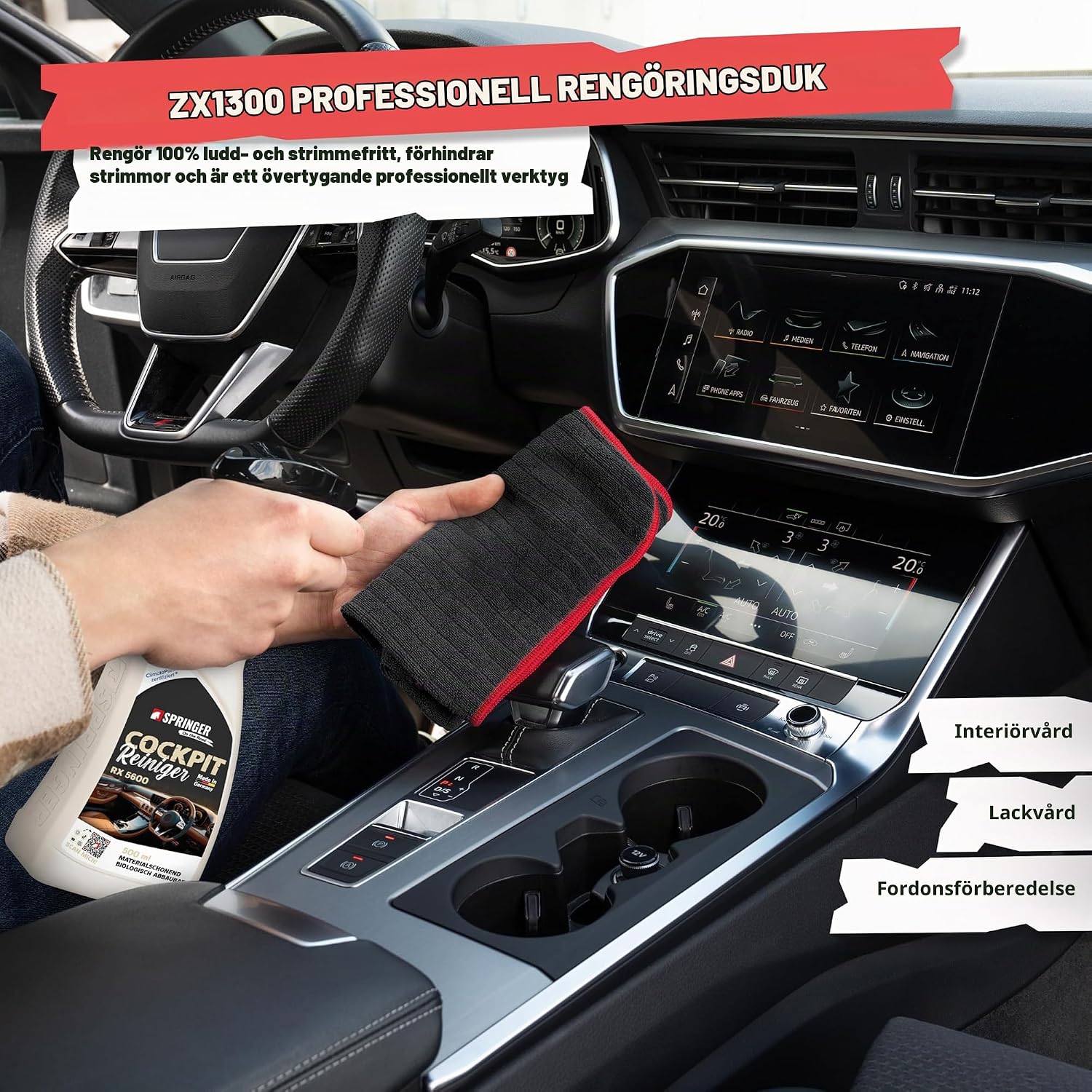 Thumbnail 4 de SPRINGER ZX1300 mikrofiberdukar, 4-pack, 40 x 40 cm, 380 GSM