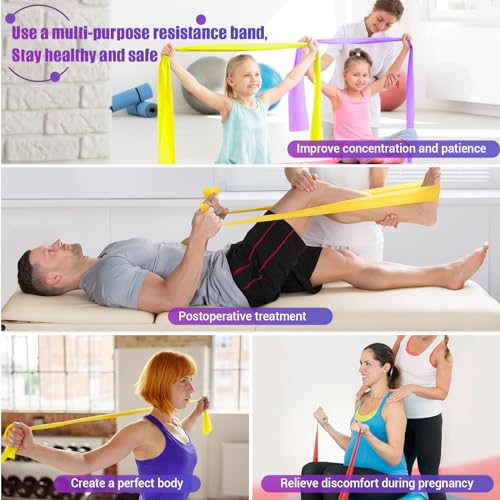 Thumbnail 4 de COFOF Resistance Bands 1.8m/4-Colour Set (4 Levels) – Latex-free Exercise Band