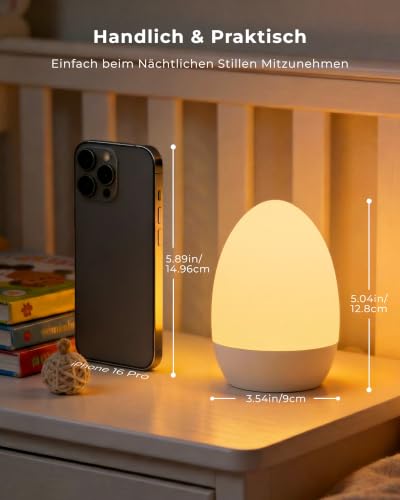 Thumbnail 6 de FULNIX Nachtlicht für Babyzimmer, dimmbare Eierlampe mit 14 RGB-Farben