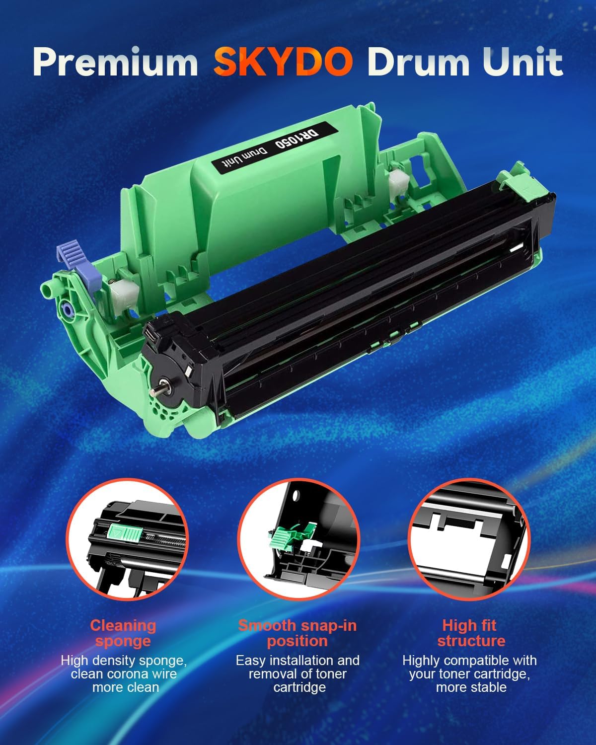 Thumbnail 5 de Skydo DR1050 tamburo compatibile DR-1050 nero per Brother (TN-1050) per HL e DCP/MFC selezionati