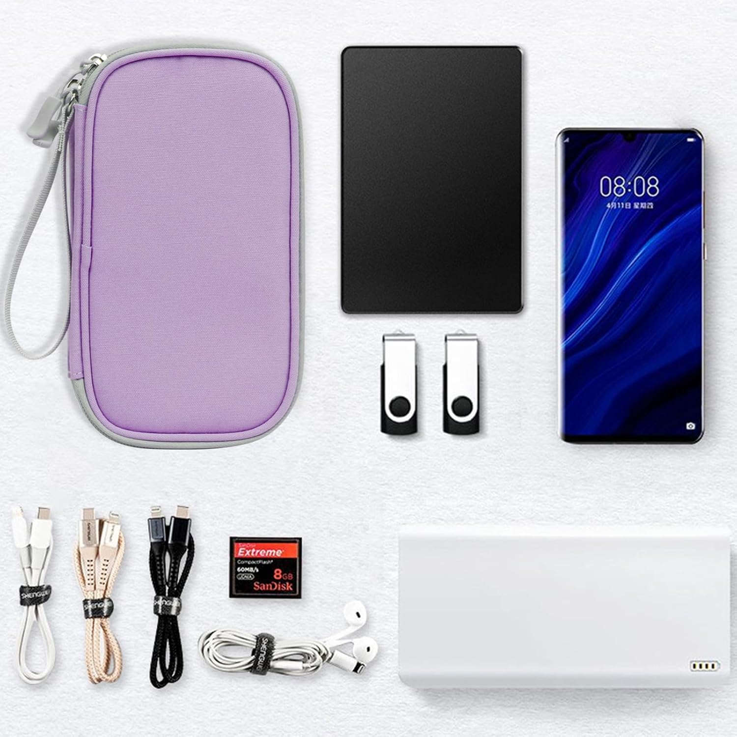 Detalle 2 de Skycase Kabeltasche: Travel Essentials Tech Pouch – Kompakte Organisation für Kabel, Zubehör und Schreibzeug