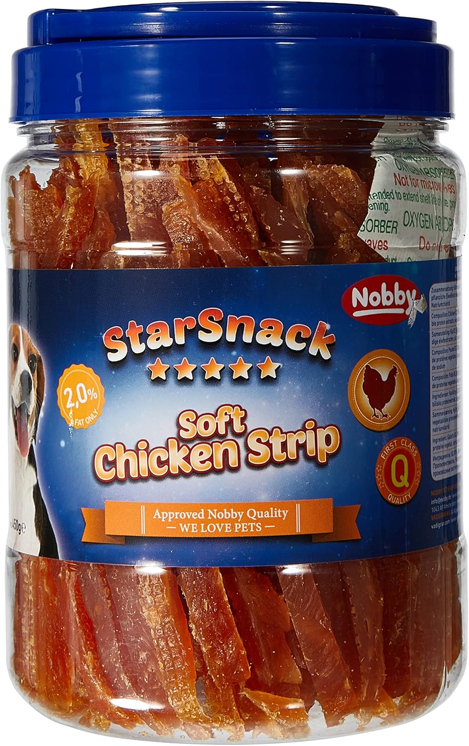 Detalle de Nobby STARSNACK mjuka kycklingremsor för träning, 450 g