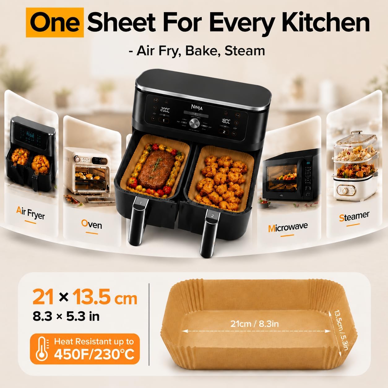 Detalle 2 de Ninja AF300UK/AF400UK 150pc air fryer liners
