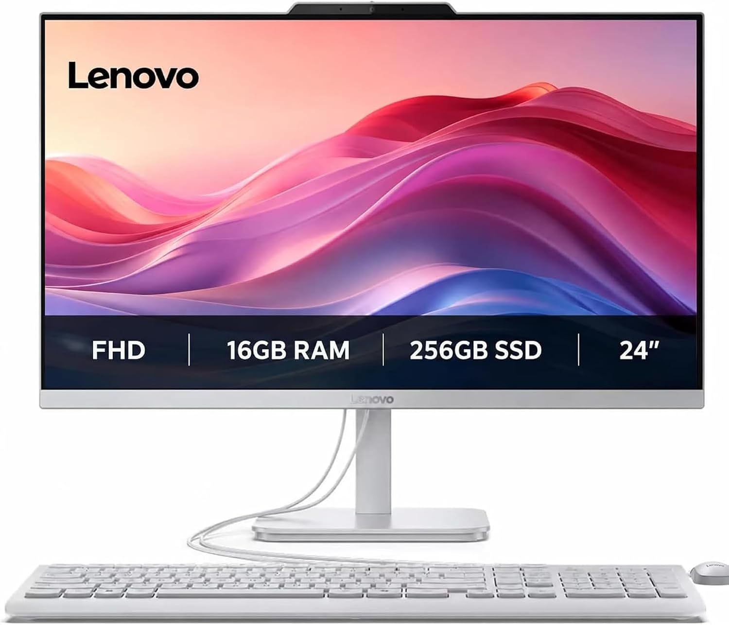 Detalle de Lenovo IdeaCentre 24 FHD All-in-One PC, Intel N100, 16GB RAM, 256GB SSD