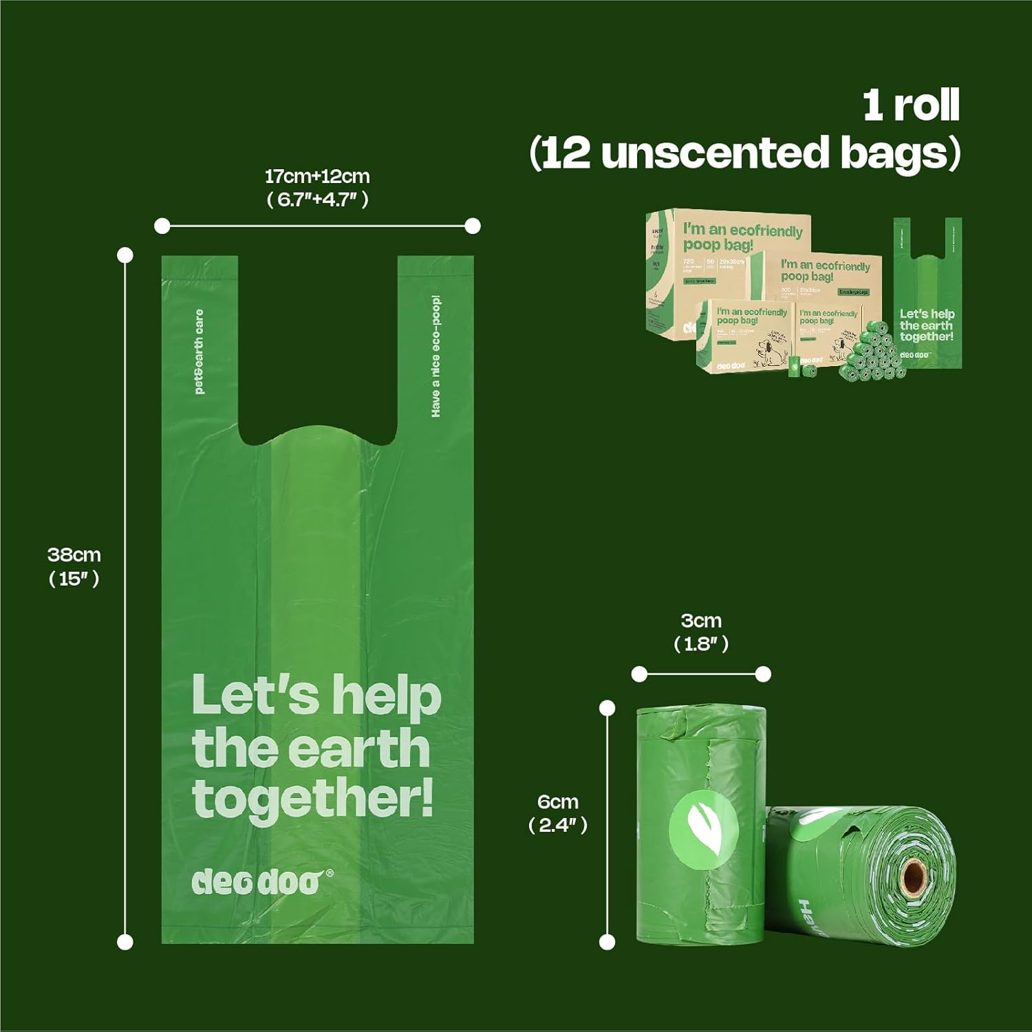 Detalle 2 de Deo Doo Dog Poo Bags 240 Pack 11x15in