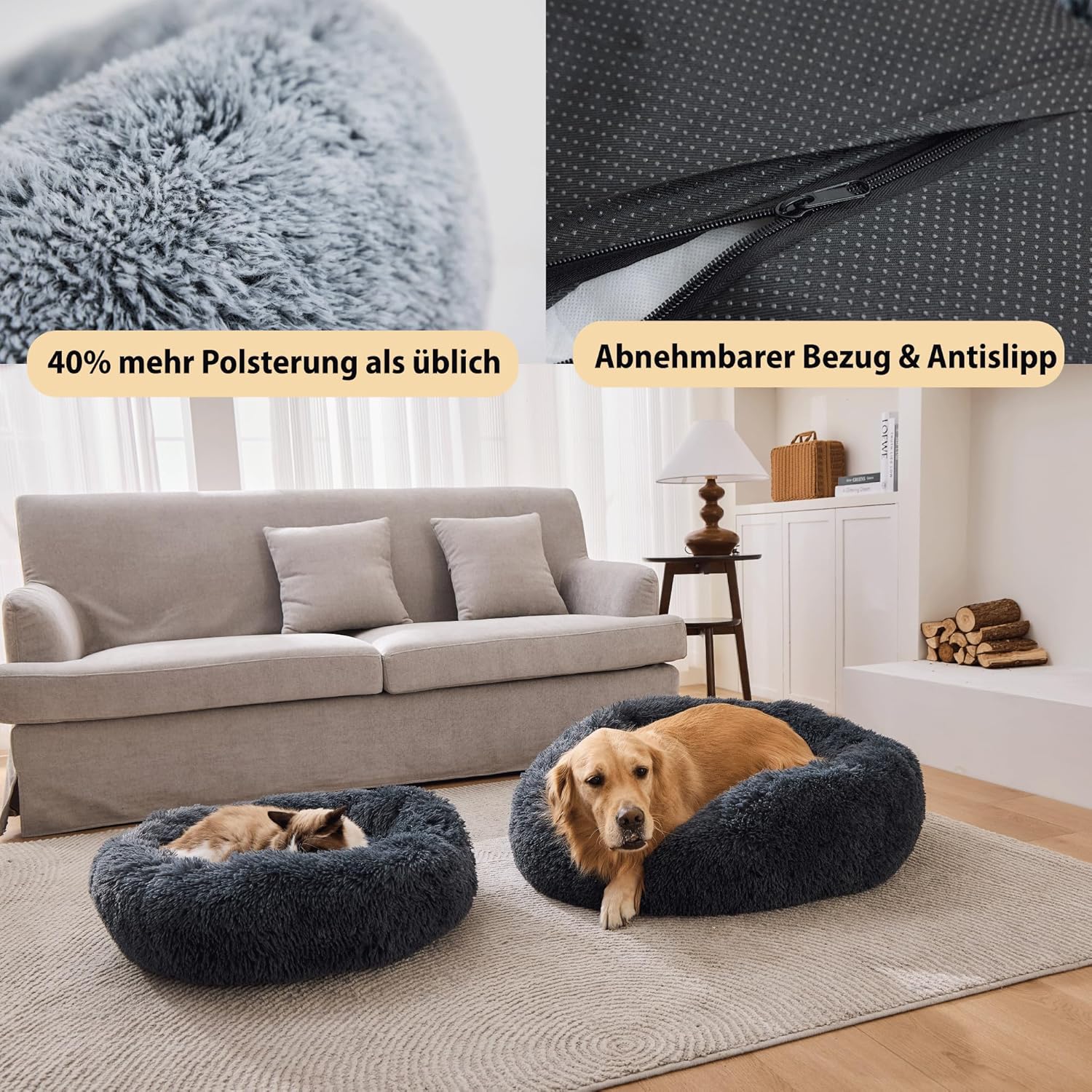 Thumbnail 5 de Pisi Bili Hundebett Katzenbett Donut 70 cm