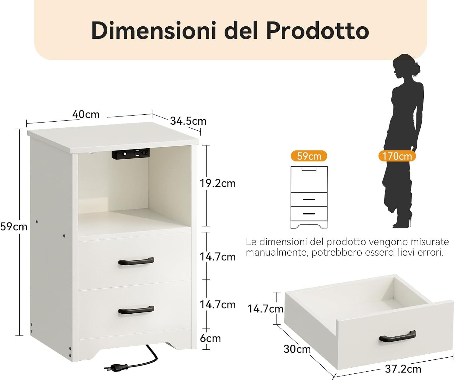 Thumbnail 2 de Coleshome Comodino Camera da Letto: comodo, moderno e funzionale