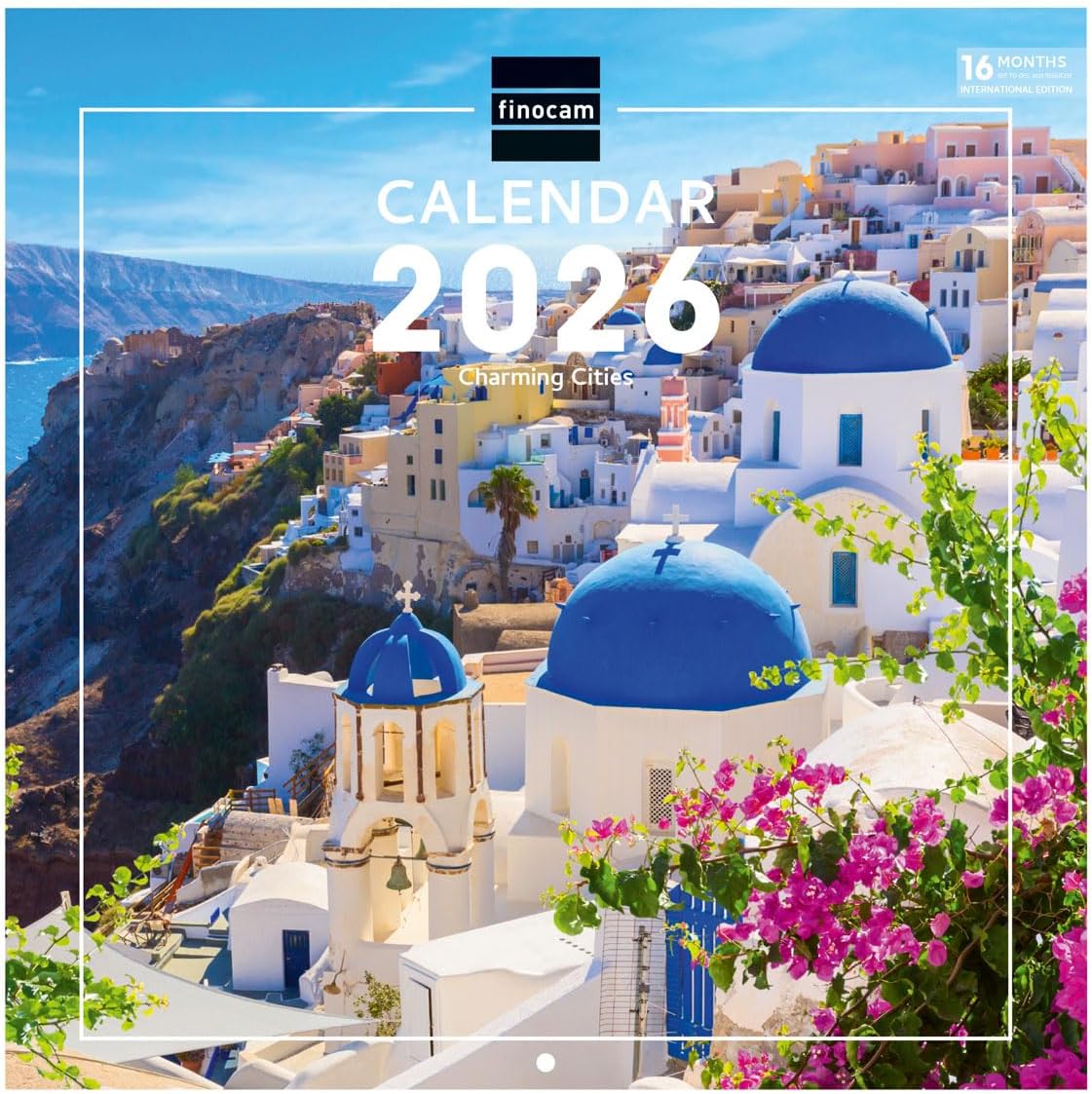 Finocam Calendrier mural 2026 30 x 30 cm (janv. à déc. 2026 + sept.-déc. 2025 réduits) — multilingue