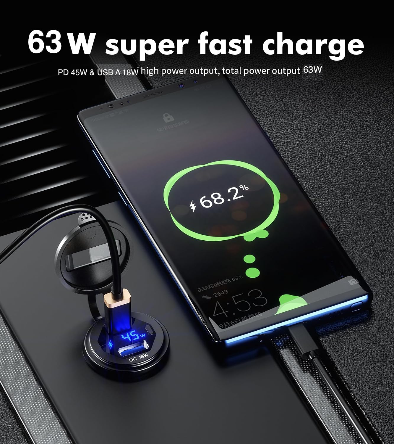 Detalle de 45W PD USB Steckdose 12V wasserdicht