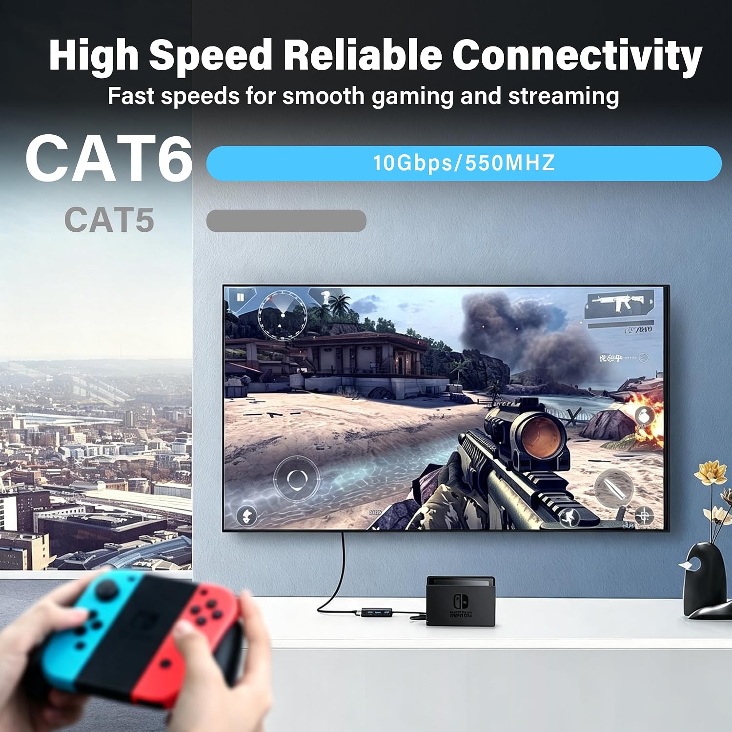 Thumbnail 3 de Brozzag BG-R-Cat6/5E-50FT-BK Outdoor Cat 6 Ethernet Cable, 50ft