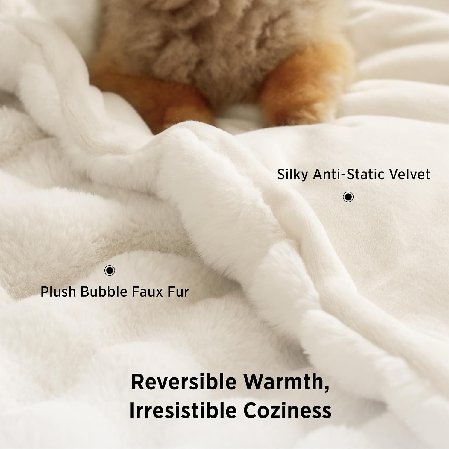 Detalle de Bedsure Faux Fur Throw Blanket 50" x 70
