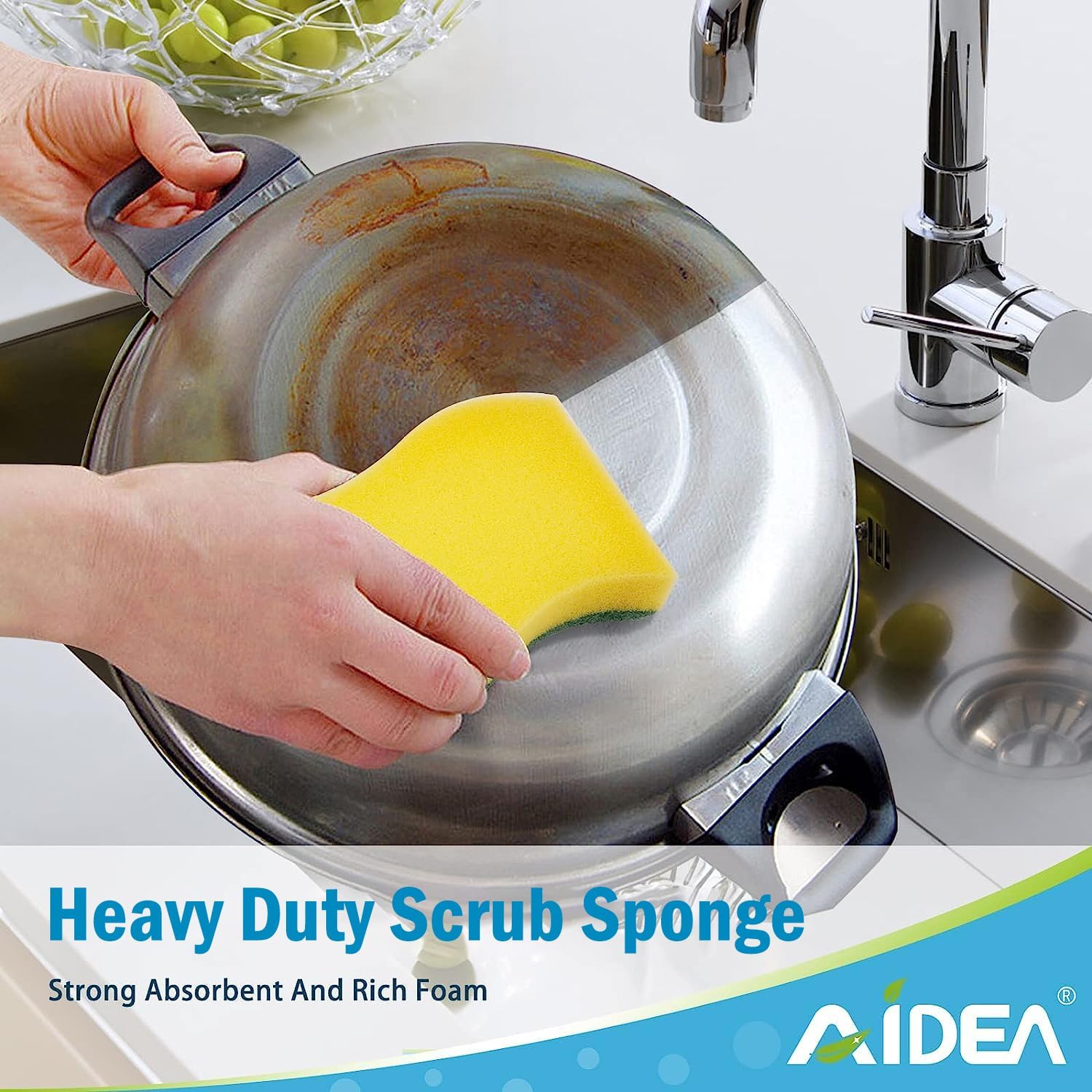Thumbnail 4 de AIDEA Sponges Kitchen: 50-Pack Heavy Duty Dish Sponge with Dual-Sided Scrubbers