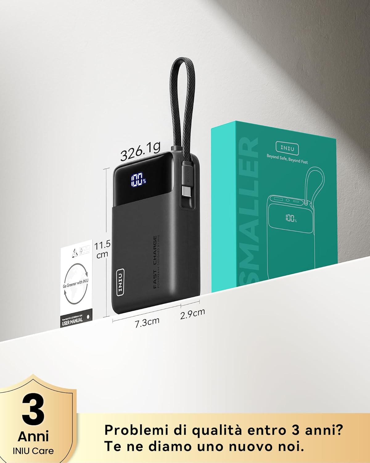 Thumbnail 6 de INIU 45W Power Bank 20000mAh powerbank con cavo USB‑C integrato