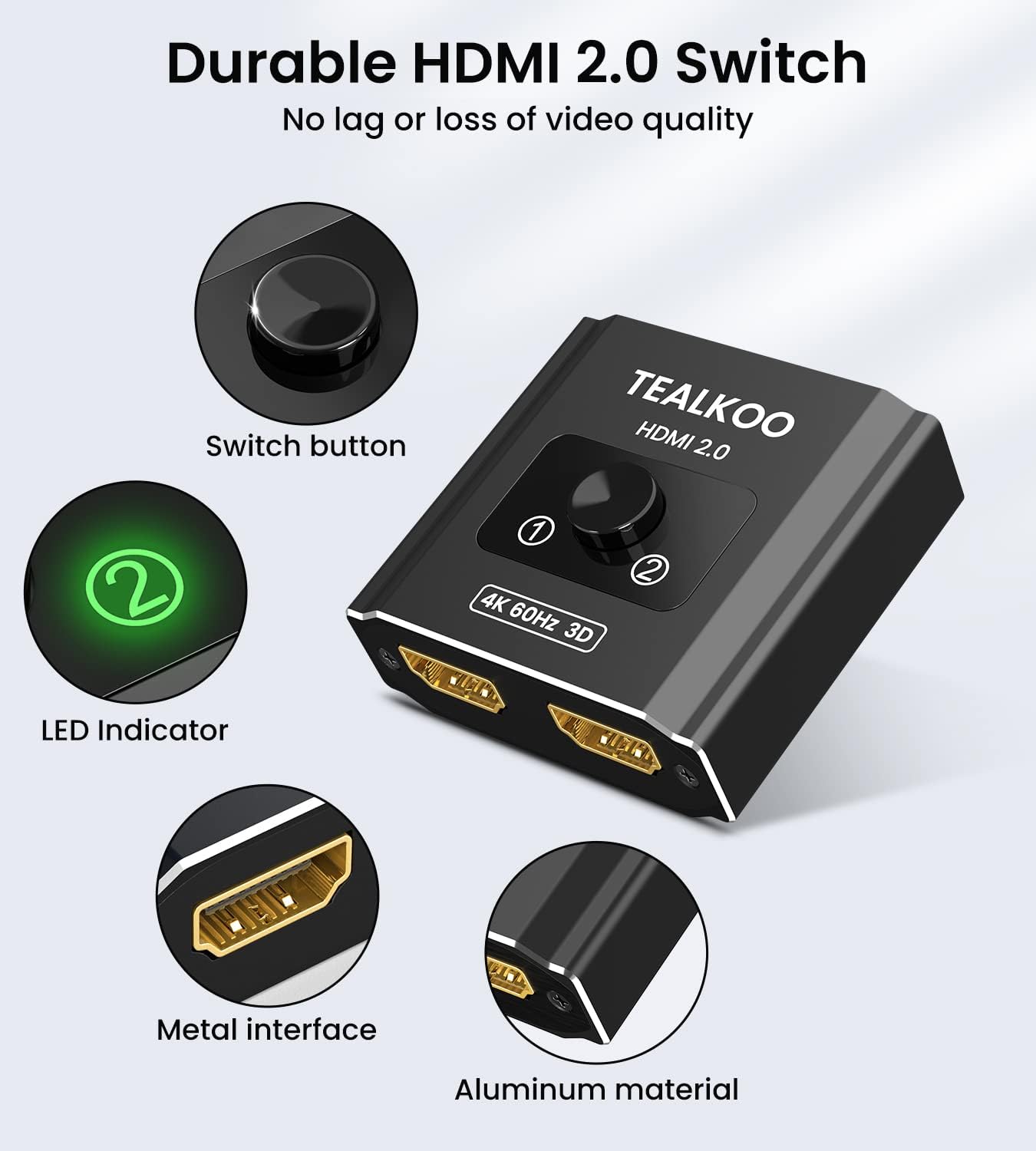 Thumbnail 6 de TealKoo Switch HDMI 4K@60Hz bidirezionale