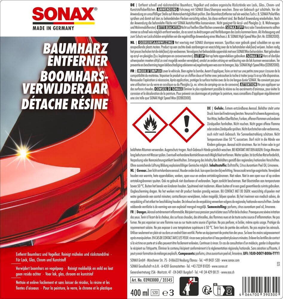 Thumbnail 1 de SONAX BaumharzEntferner (400 ml) – schnelle, rückstandsfreie Entfernung organischer Rückstände