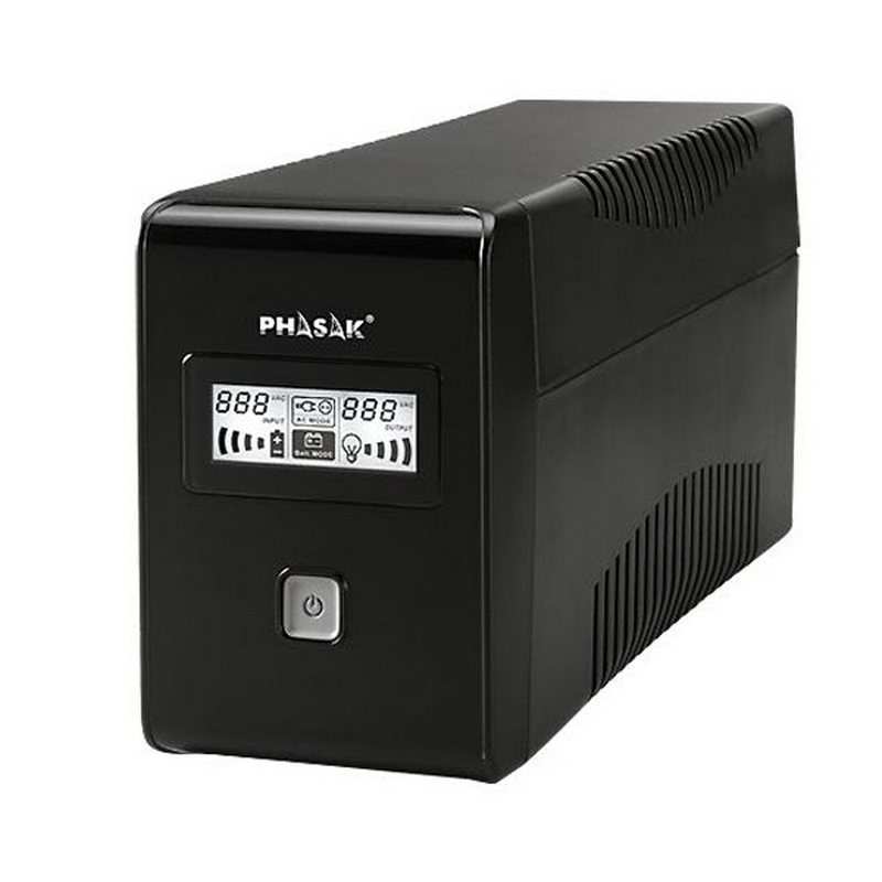 Detalle de Phasak PH 9465 650VA SAI interactivo con AVR y tomas programables