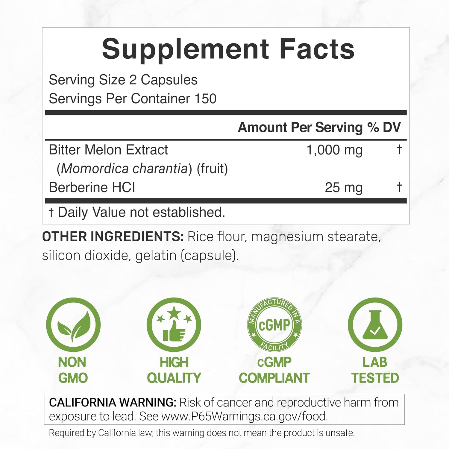 Detalle de DEAL Supplement Bitter Melon Capsules, 300 Count