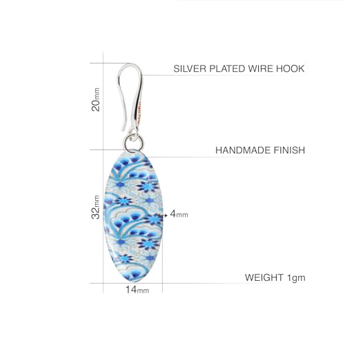 Detalle 2 de Classique Ovale Boucles d'Oreilles Pendantes Bouquet de Fleurs – Dragon Porter