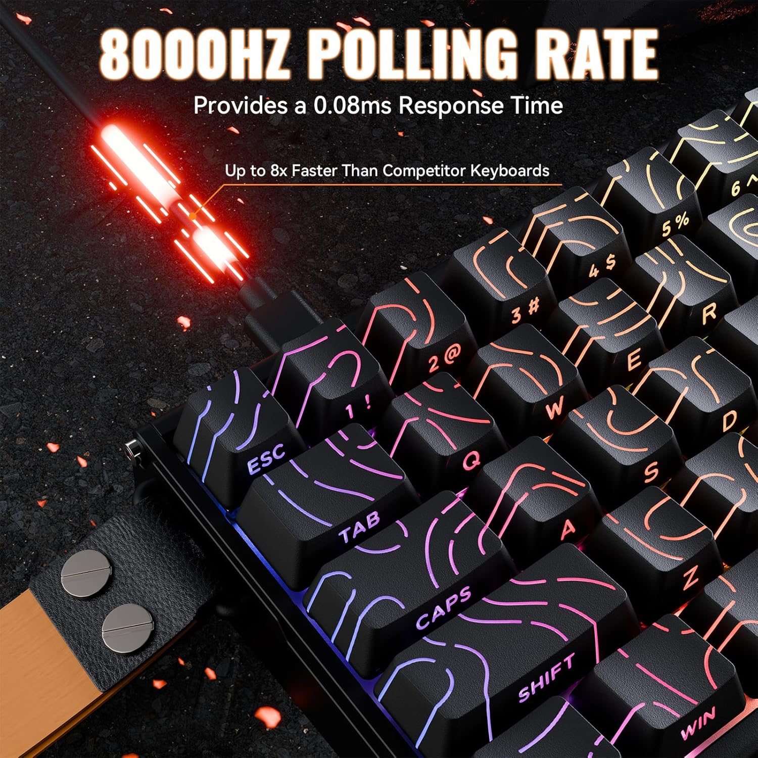 Detalle de ATTACK SHARK X68 HE gaming keyboard