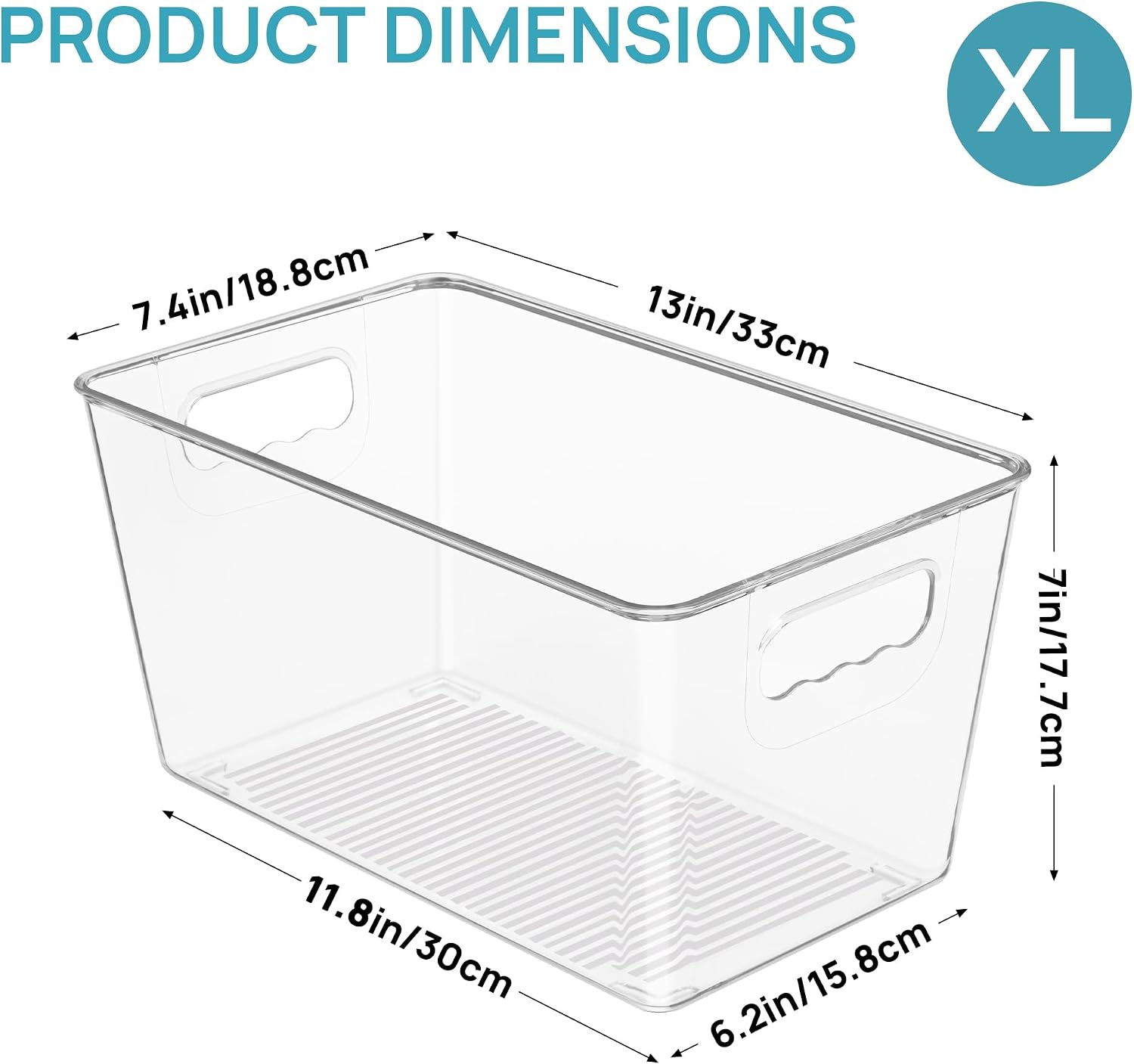 Thumbnail 1 de Vtopmart 6 Clear Plastic Storage Bins (XL) with Handles for Fridge, Pantry & Cupboards