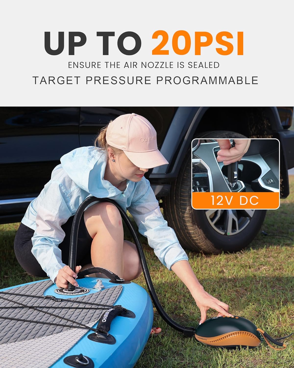 Thumbnail 1 de OutdoorMaster 20PSI Electric SUP Pump — The Dolphin: Auto‑Off, 12V Car Connector