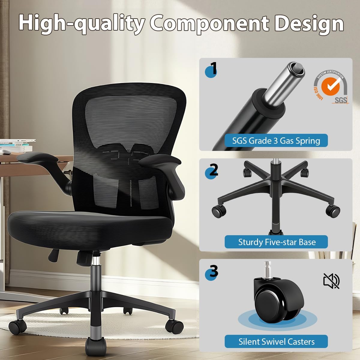Thumbnail 4 de Durrafy Office Chair Ergonomic 1 mid-back chair 💺