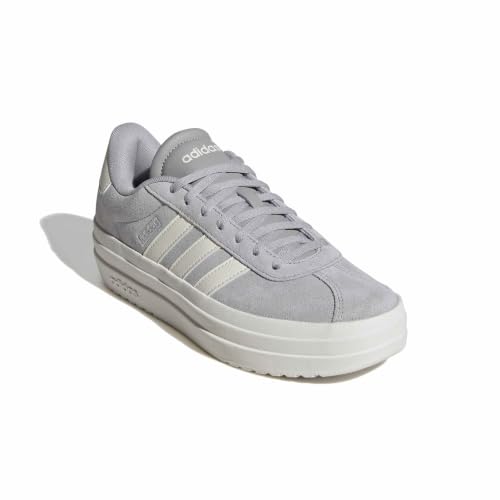 Thumbnail 3 de adidas VL Court Bold, baskets femme en cuir gris et blanc, 38 EU