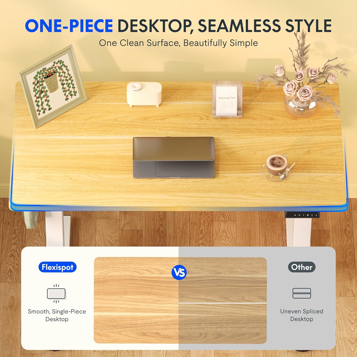 Detalle 2 de FLEXISPOT E1 Plus sit stand desk 16mm