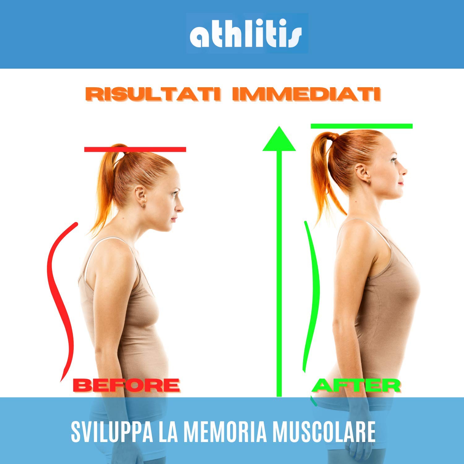 Thumbnail 6 de athlitis Correttore Postura Uomo Donna con busto ortopedico, fascia regolabile per spalle e schiena (DISP. MEDICO CE)