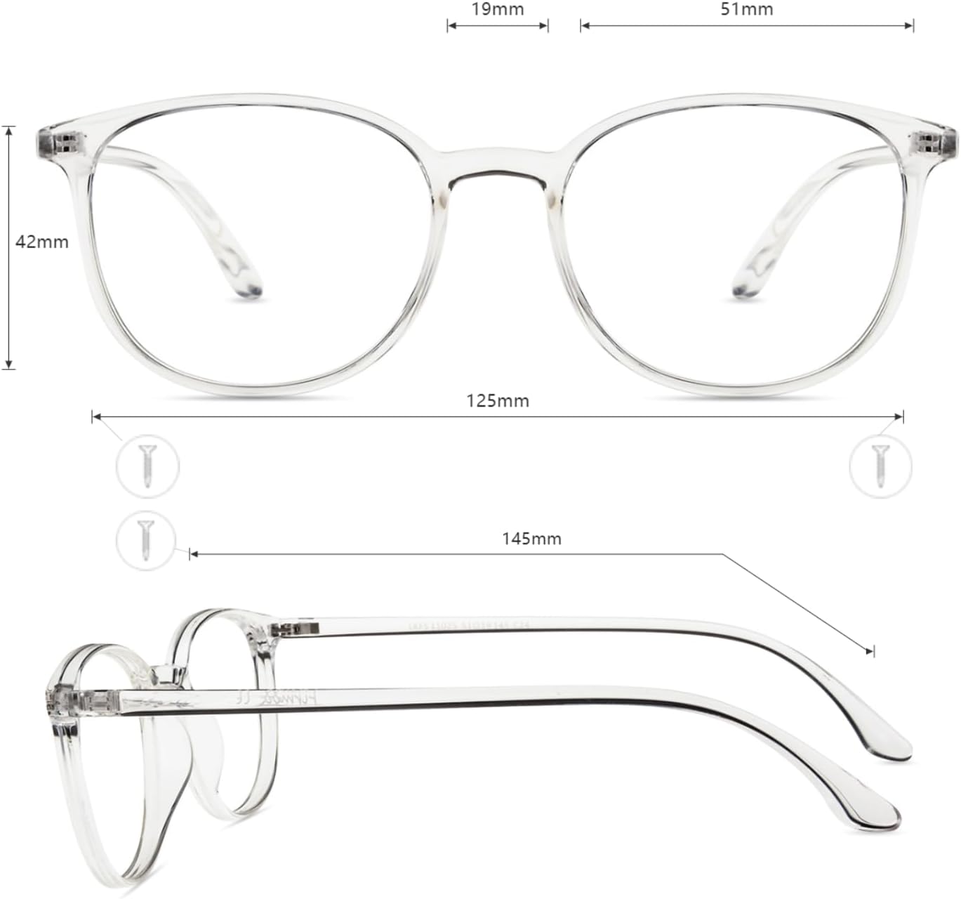Thumbnail 5 de Firmoo Blaulicht Brille (TR90, transparent) – Computerbrille mit UV- und Blaulichtschutz für Damen & Herren