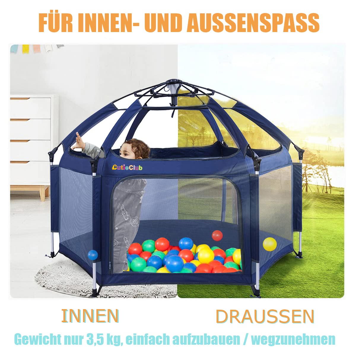 Thumbnail 2 de CutieClub Laufstall 150 cm, faltbar