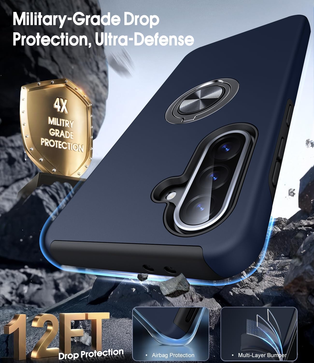 Thumbnail 4 de AOUIA Samsung Galaxy A56 5G case with 360° ring