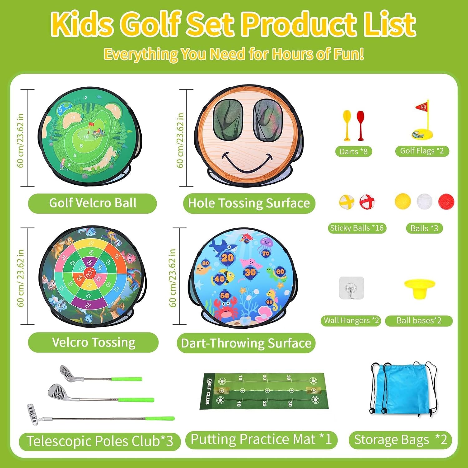 Detalle 2 de AOSITE 5-in-1 Toddler Golf Game Set