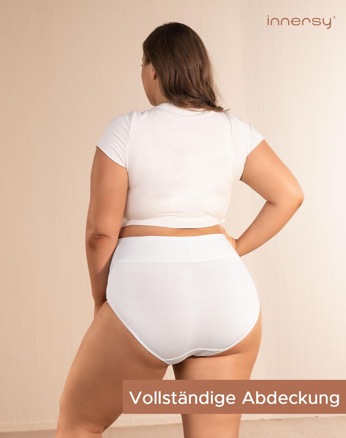Detalle de INNERSY Großgrößen Damen Taillenslip Baumwolle High Waist 44-62 – 4er Pack