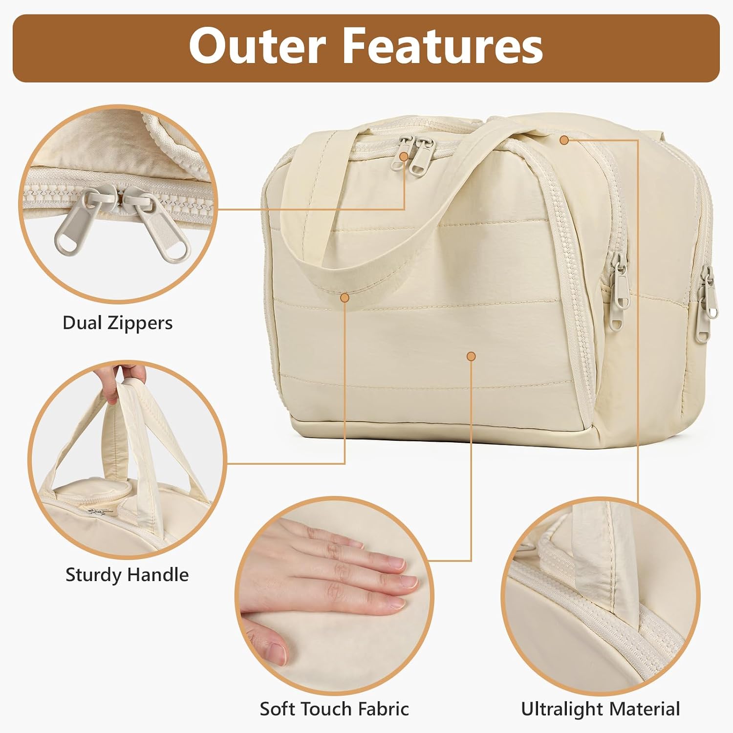Thumbnail 3 de YooxArmor Large Capacity Travel Makeup Bag with Wet-Dry Separation – Beige