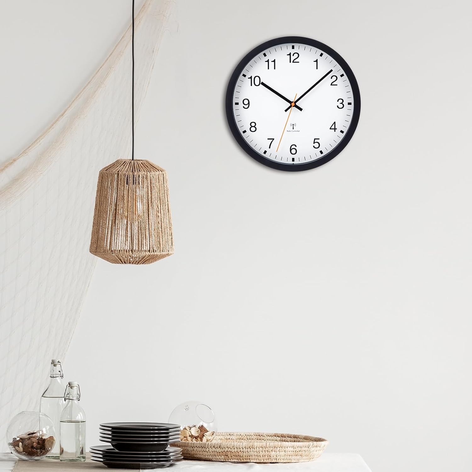 Detalle 2 de VIVILINEN bezgłośny zegar ścienny 30 × 30 cm z synchronizacją DCF77