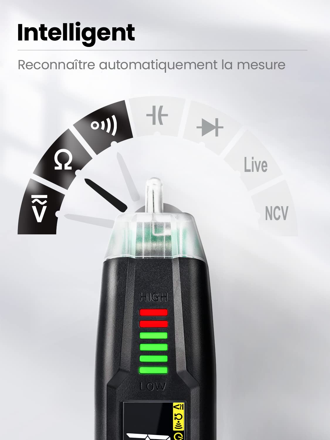 Detalle de KAIWEETS Testeur de Tension Multifonction 600 V