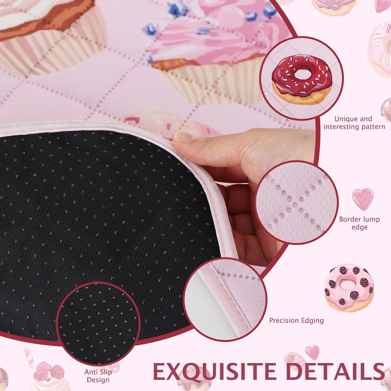 Detalle de IEUUMLER Washable Pee Pads for Dogs – 2 Pack Cake Pattern, 90x90cm