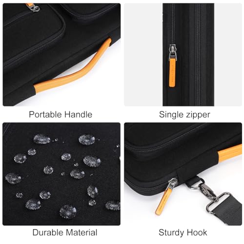 Detalle de DOMISO 15.6 inch Laptop Sleeve Case with Handle – Waterproof, Shockproof Protective Notebook Bag (Black)
