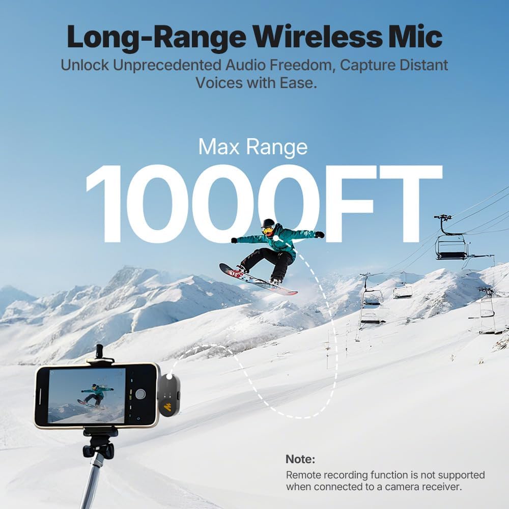 Detalle 1 de MAONO Wave T5 WM650 PC2 Wireless Lavalier Mic, Dual Transmitters, USB-C