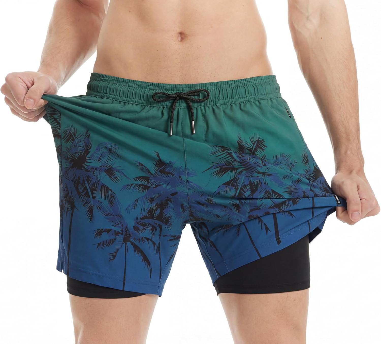 Detalle de MaaMgic 2-in-1 Badeshorts Herren mit 4-Wege-Stretch