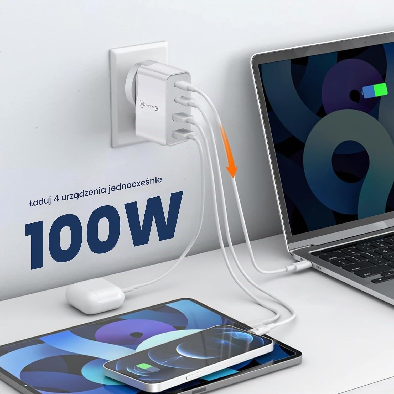 Thumbnail 4 de LEYF ładowarka USB-C 100 W, 4 porty, kabel USB-C 1 m