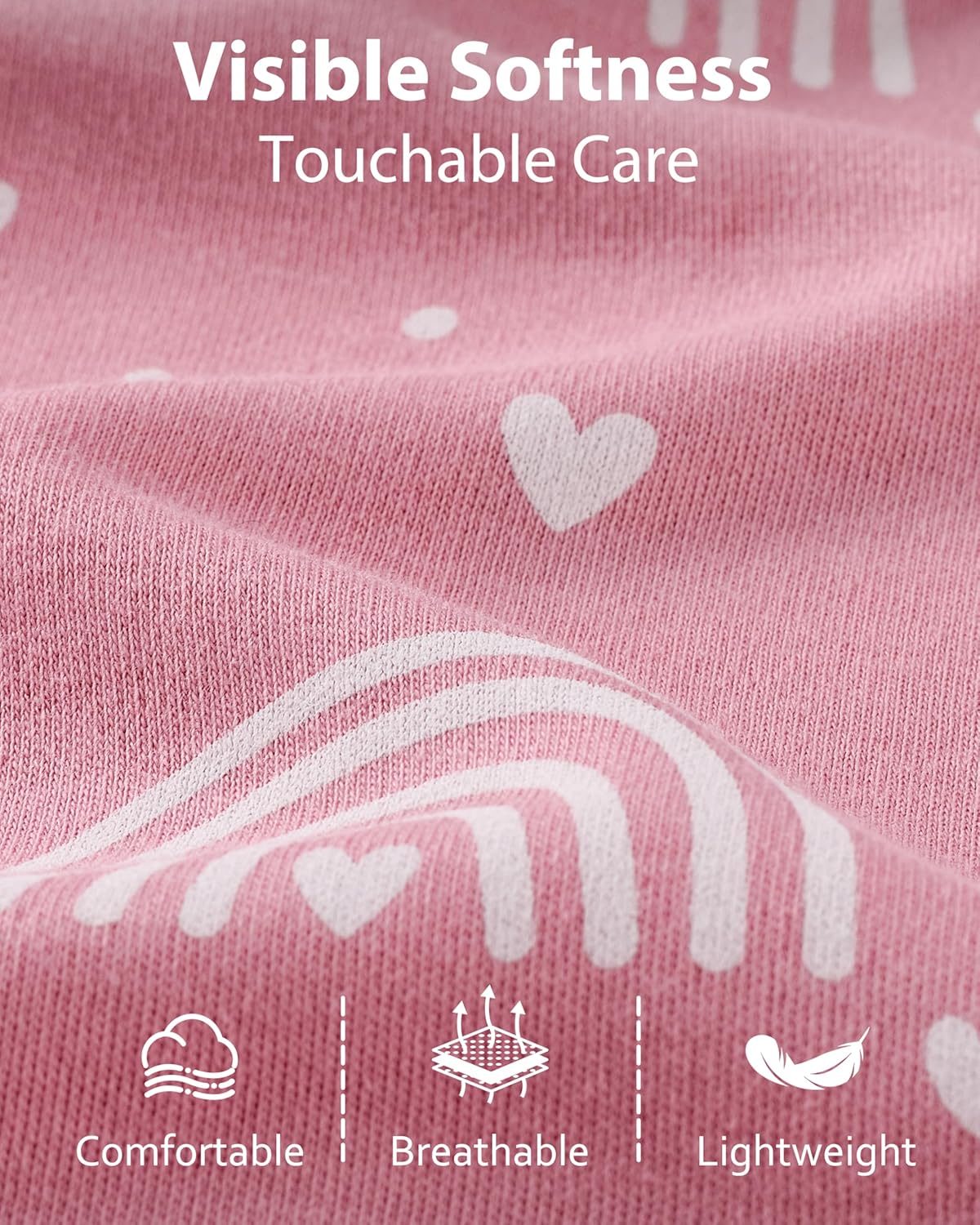 Detalle de FIEMOL Baby Sleeping Bag 12-18 Months 0.5 Tog – 3 Pack Cotton Sleep Sack (76-89cm) Pink Rainbow