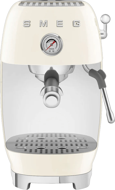 Detalle de Smeg ECF03CREU Creme: Espressomaschine mit Manometer, cremigem Cappuccino und Latte Art